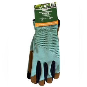 NWT Expert Gardener Garden Gloves — Mint Mesh & Suede Palms — Size M